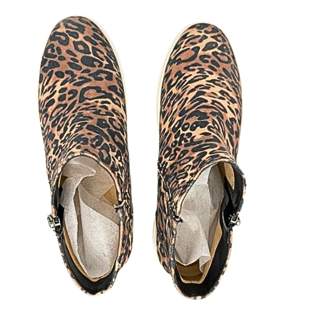 Festival Comfort Naturalizer Leopard Print Ankle Booties Sneakers Side Zipper